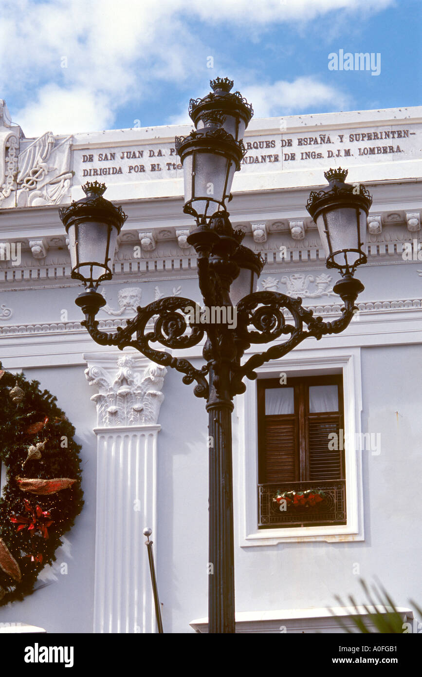 Ornate street light à Puerto Rico Caraïbes USA Banque D'Images