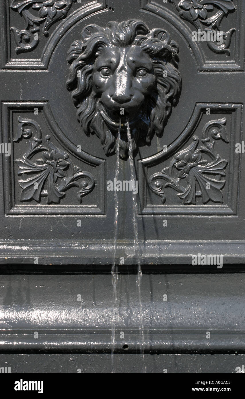 Fontaine tête de lion Banque D'Images