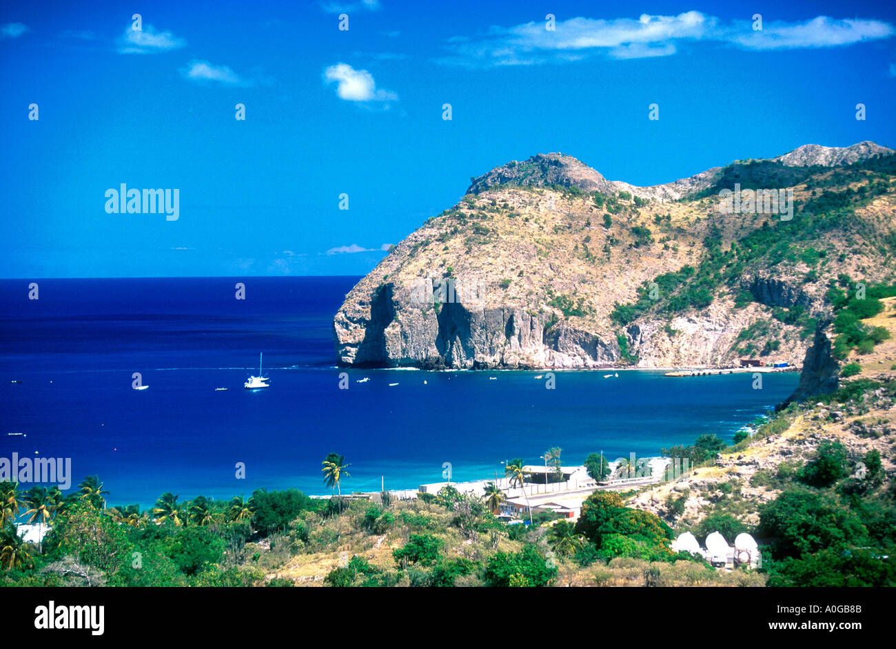 Carrs Bay Little Bay Jetty Montserrat Antilles Banque D'Images