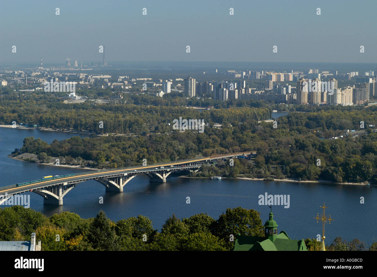 Kiev, voir à partir de la monastère de la grotte, rivière Dniepr Banque D'Images