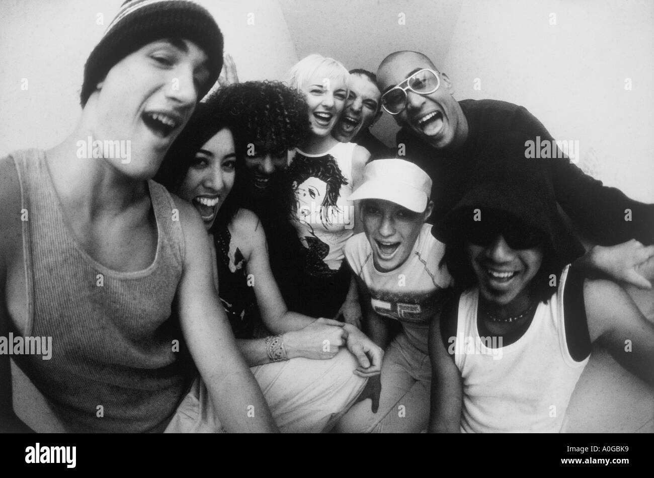 Close-up of a group of young people smiling Banque D'Images