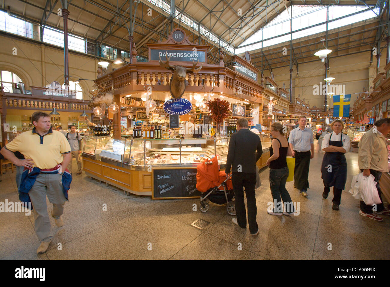 Marché de ÖSTERMALMSHALLEN STOCKHOLM SUÈDE Banque D'Images