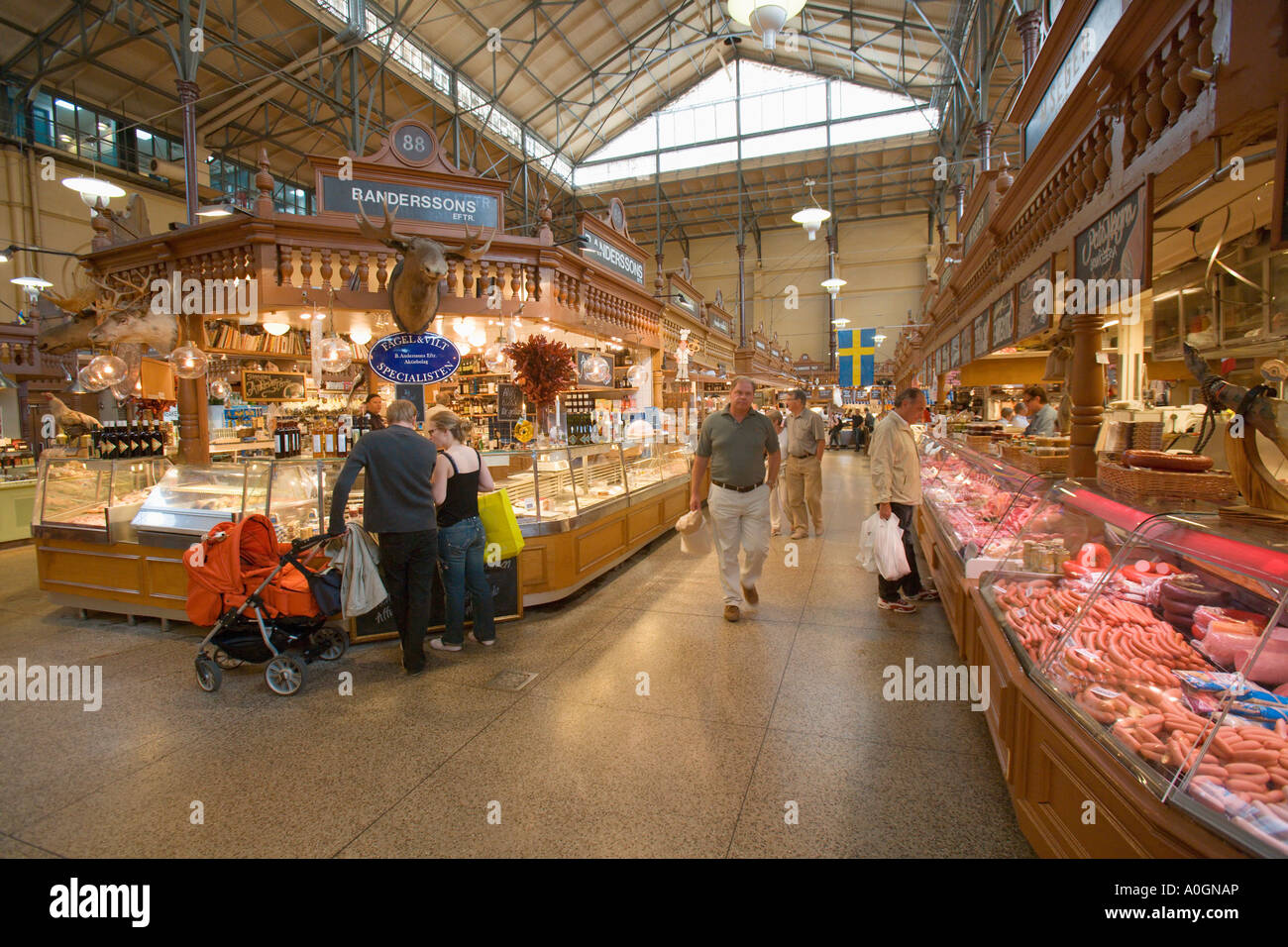 Marché de ÖSTERMALMSHALLEN STOCKHOLM SUÈDE Banque D'Images