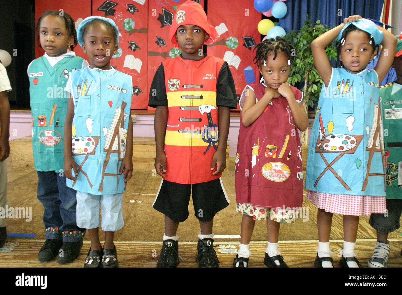 Miami Florida,Little Haiti,Edison Park Elementary School,campus,primaire,éducation,campus,Career Day,étudiants éducation élèves élèves élèves,école,CAM Banque D'Images