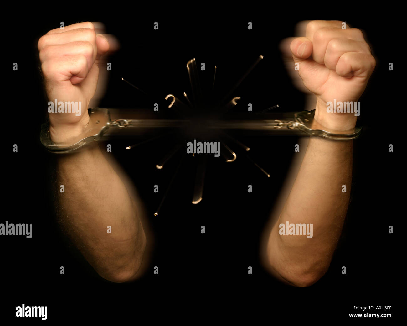 Se libérer des menottes Banque D'Images