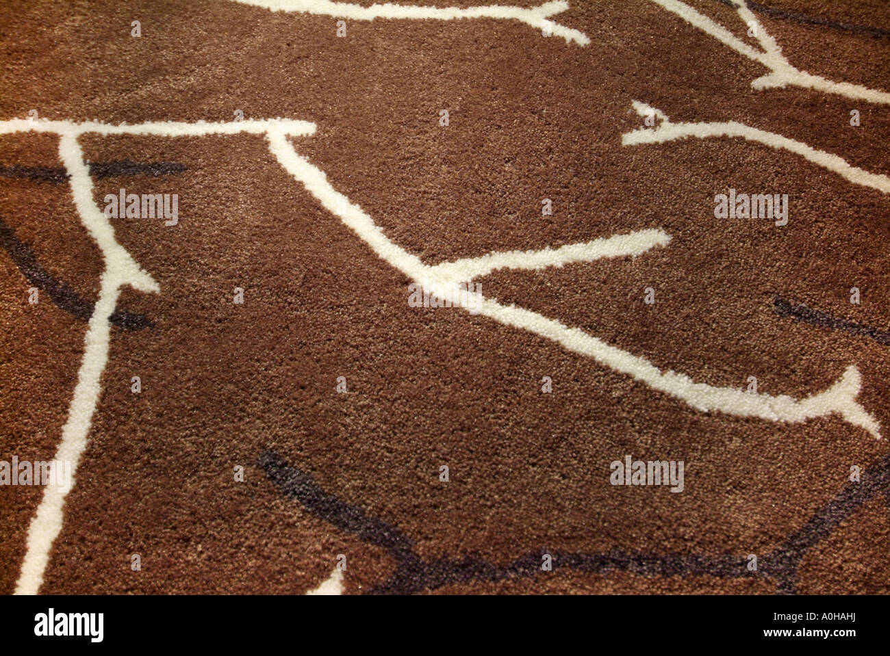 La texture moelleuse Chunky buff tan brown épais Tapis modernes Tapis laine Tissu Tissu de coton tissé tissage trame warp blanc brun Banque D'Images