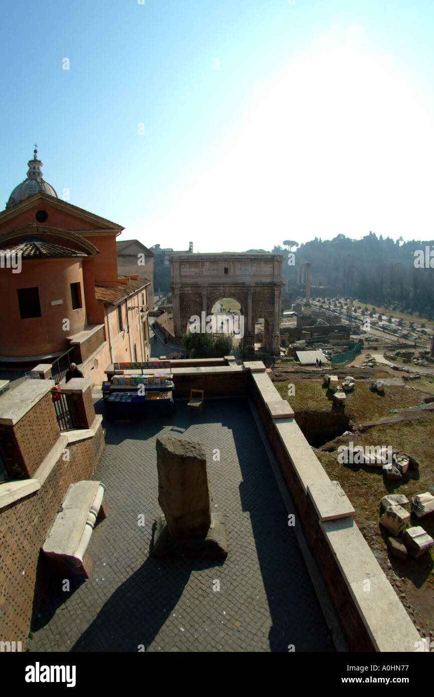 Arch of Septimius Severus AD203 Forum Romain Rome antique voyage Italie Banque D'Images