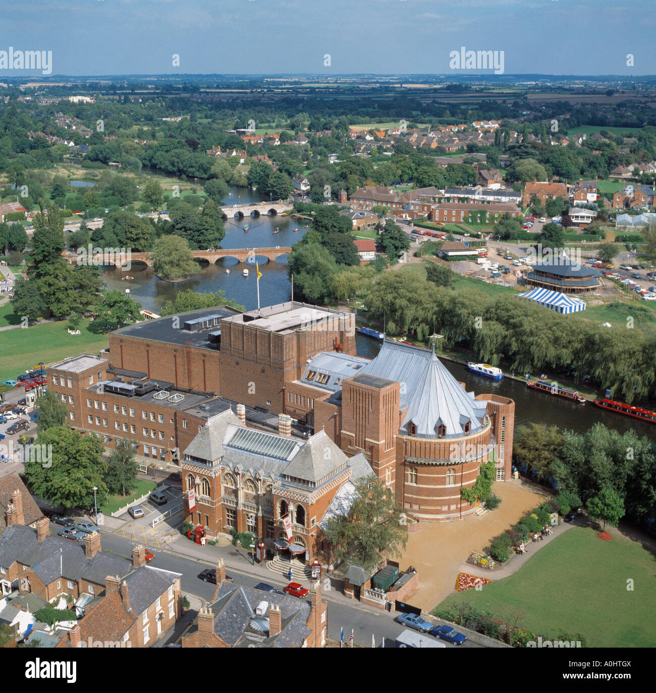 Royal Shakespeare Theatre (RSC) de Stratford-Upon-Avon UK Vue aérienne Banque D'Images