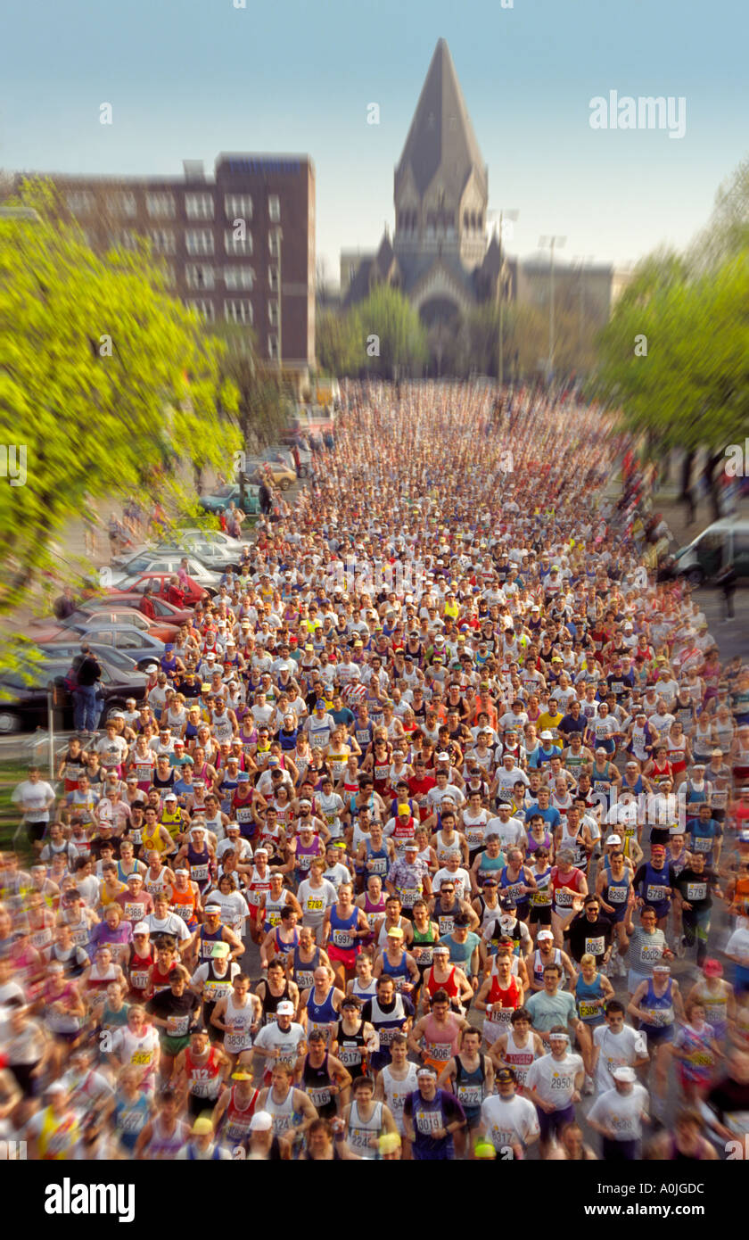 Allemagne Hamburgm foule Marathon Banque D'Images