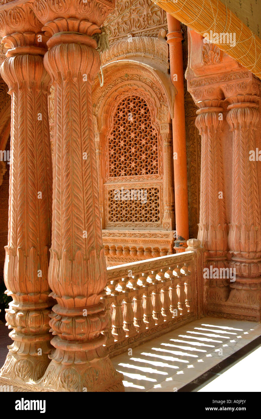 Le Lalgarh Palace aussi connu sous le nom de Laxmi Niwas Palace Hotel, Bikaner, Inde Banque D'Images