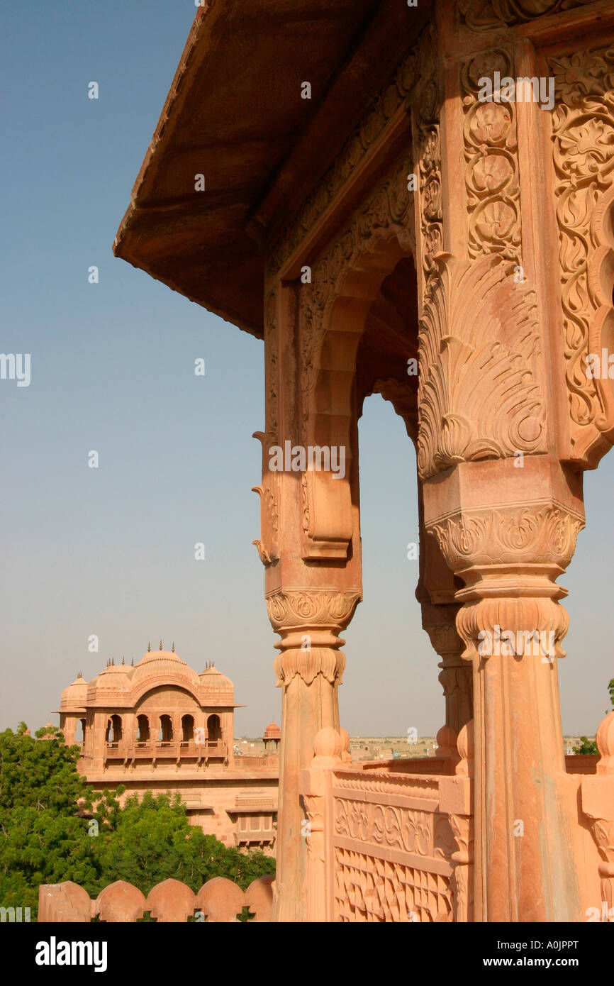 Le Lalgarh Palace aussi connu sous le nom de Laxmi Niwas Palace Hotel, Bikaner, Inde Banque D'Images