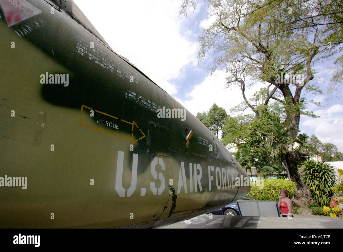 Un avion de guerre américain sur l'affichage au Vietnam Banque D'Images