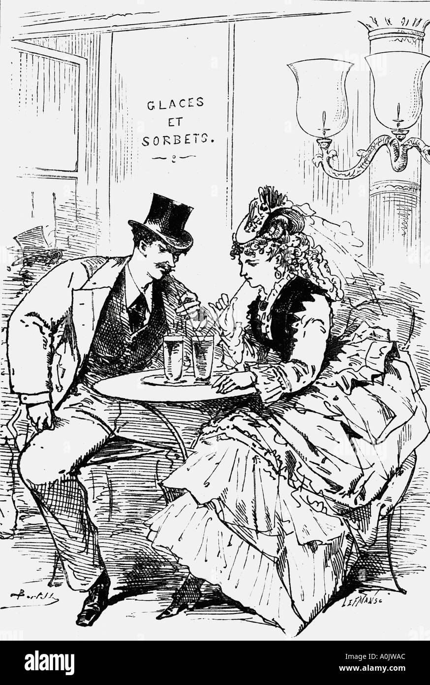 Des boissons sur un Boulevard Parisien. 19e siècle dessin. Le livre de Paris elle-même de nouveau en 1878-9 par George Augustus Sala Banque D'Images