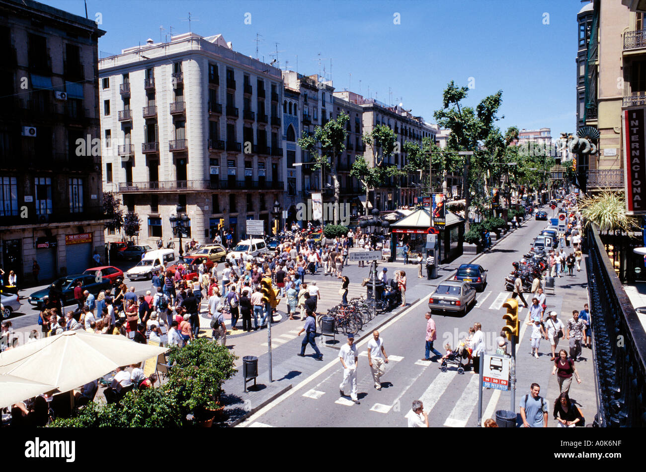 Les Ramblas à Barcelone, Espagne Banque D'Images