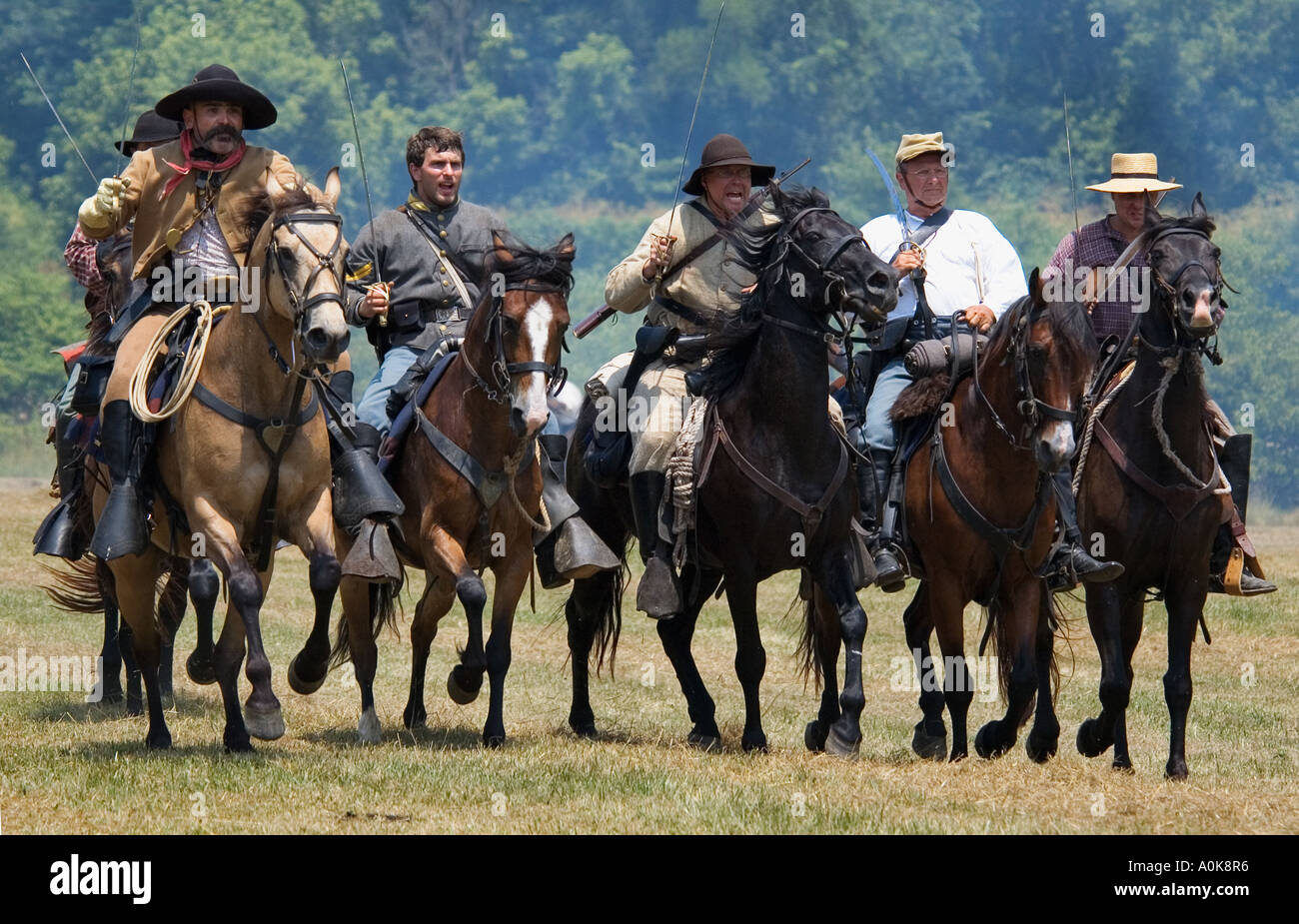 Morgan Raid s Bataille de Corydon Reenactment Guerre civile Corydon Indiana Banque D'Images