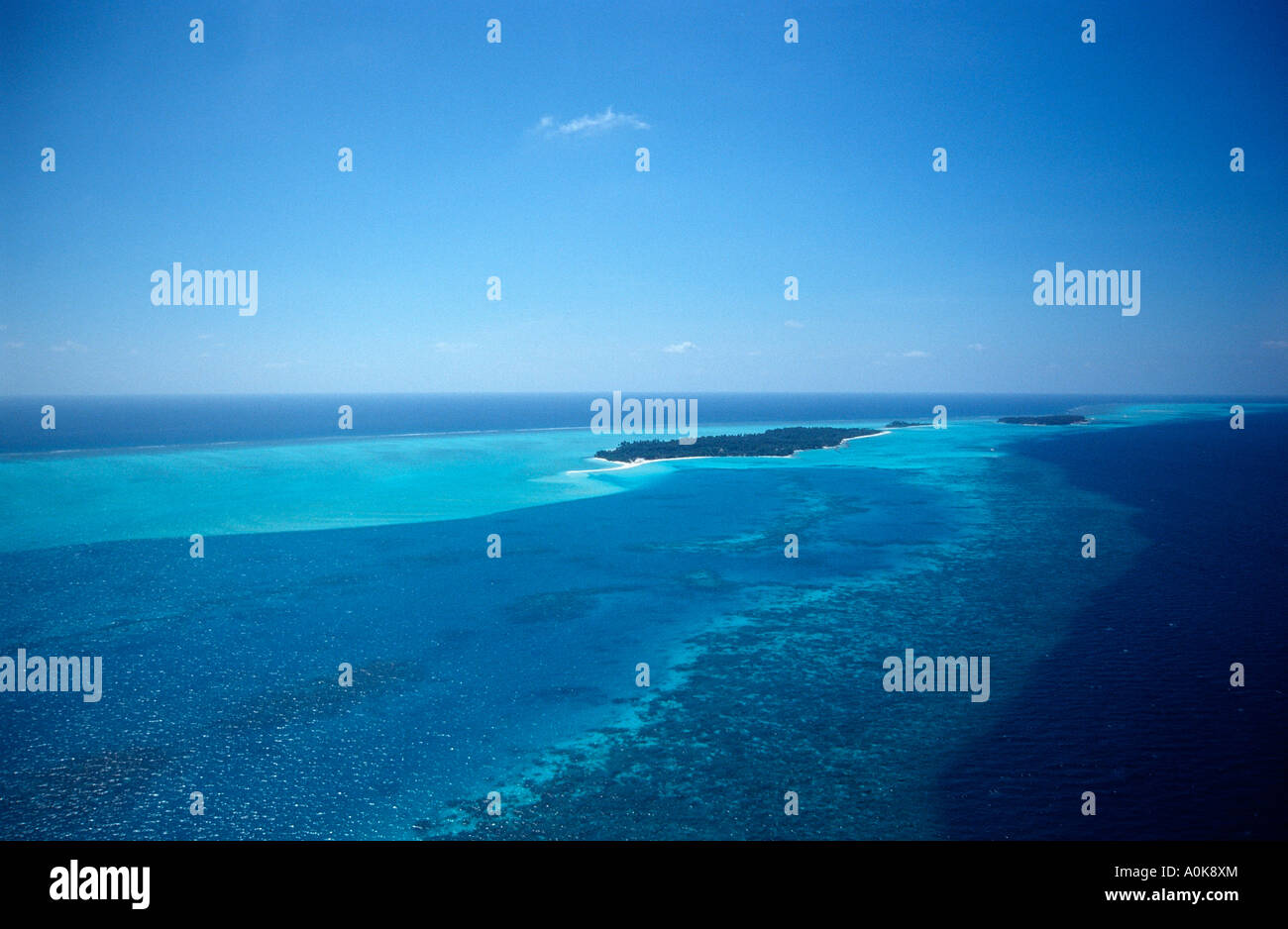 Vue aérienne de l'OCÉAN INDIEN Îles Maldives Maldives Island Banque D'Images