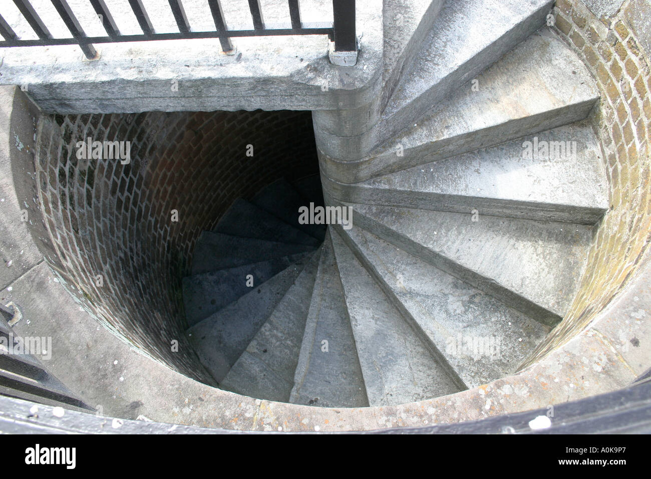 Escalier en murs de Ft. Pulaski, New York, USA Banque D'Images