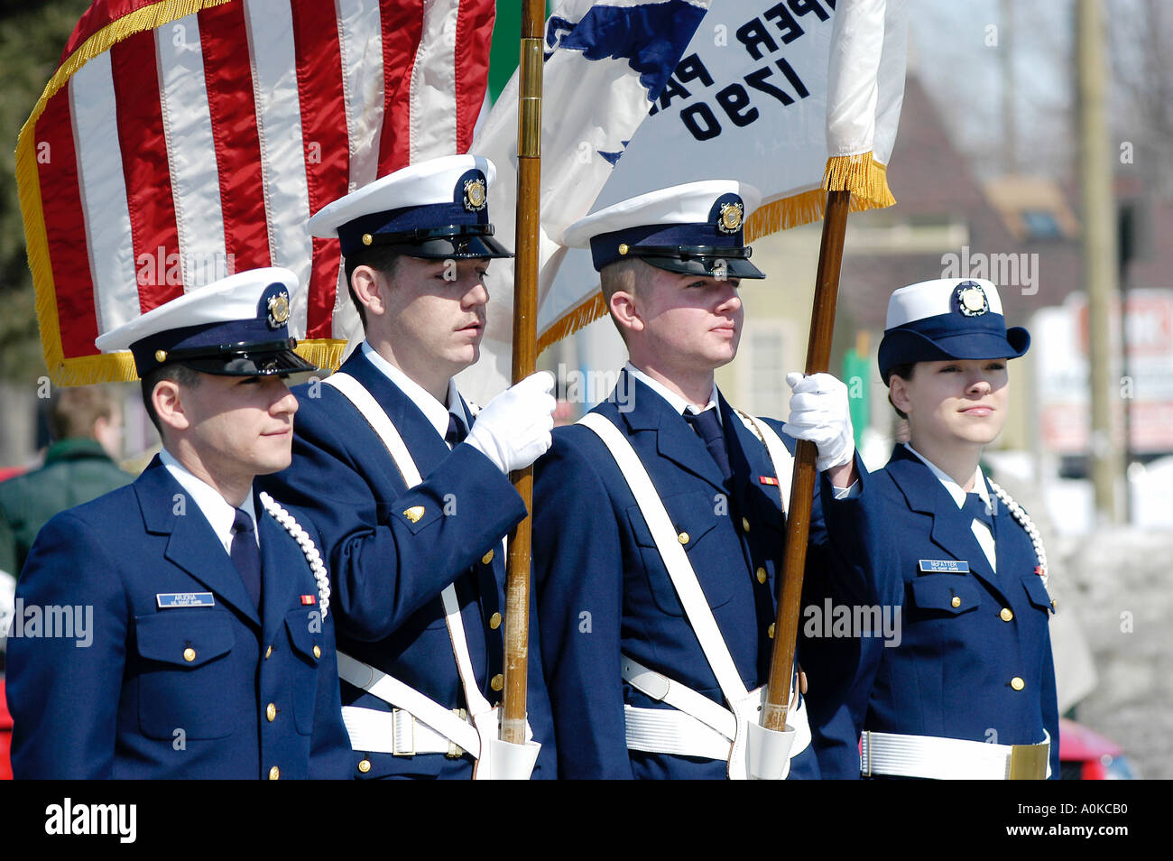 United States Air Force sur la garde d'honneur des Marches en parade Banque D'Images