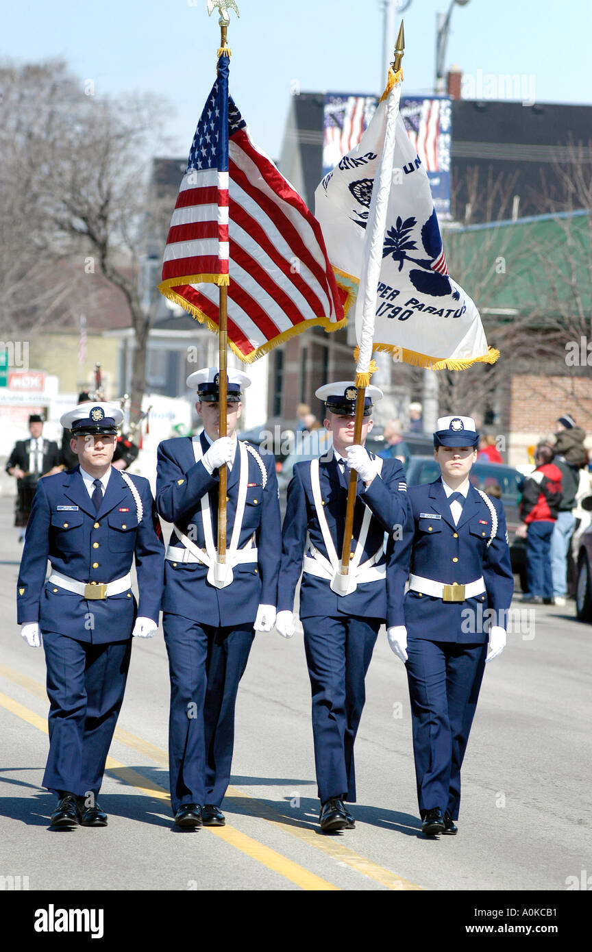 United States Air Force sur la garde d'honneur des Marches en parade Banque D'Images