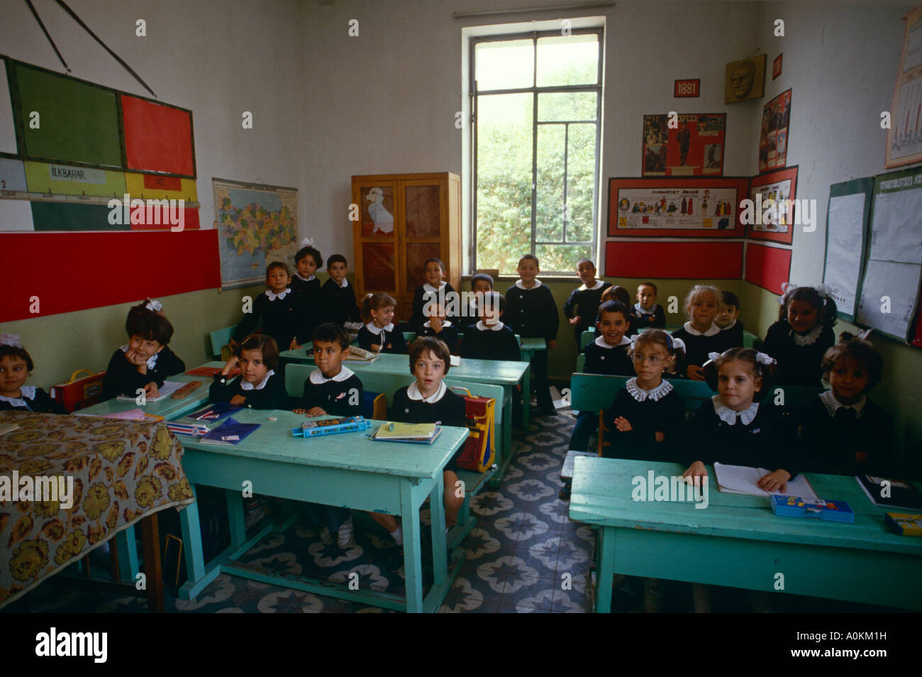 Une salle de classe dans la région de Milas, Turquie Banque D'Images