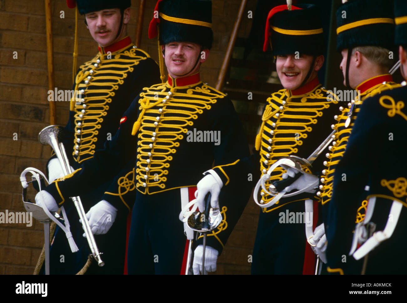 La troupe Kings Royal Horse Artillery à leurs casernes à St.John Wood, Londres, Angleterre Banque D'Images