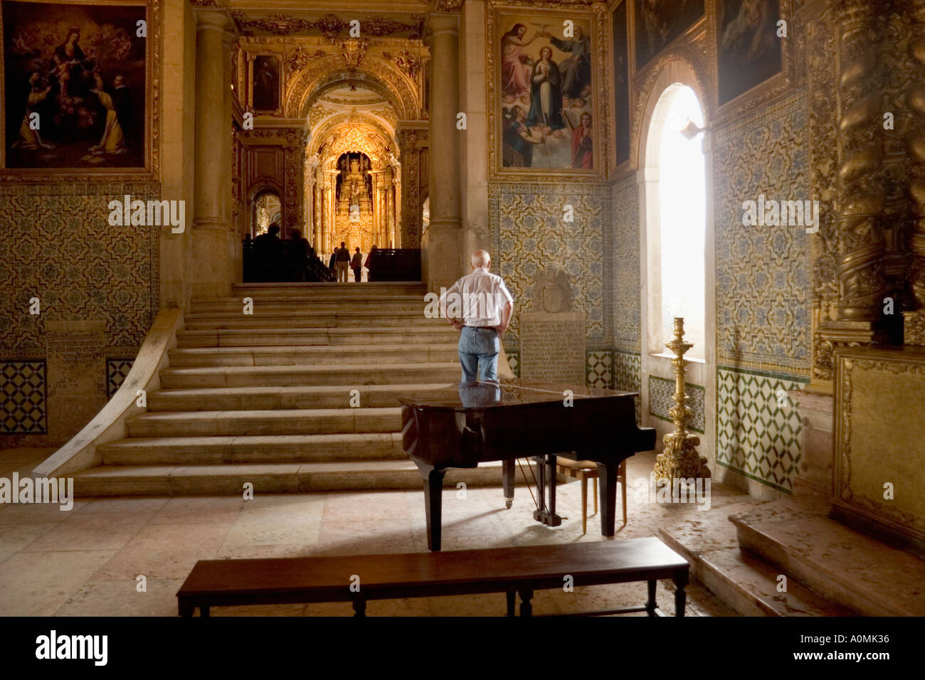 Portugal Lisbonne Museu Nacional do Azulejo dans Convento da Madre de Deus National Tile Museum Vestibule à l'église Banque D'Images