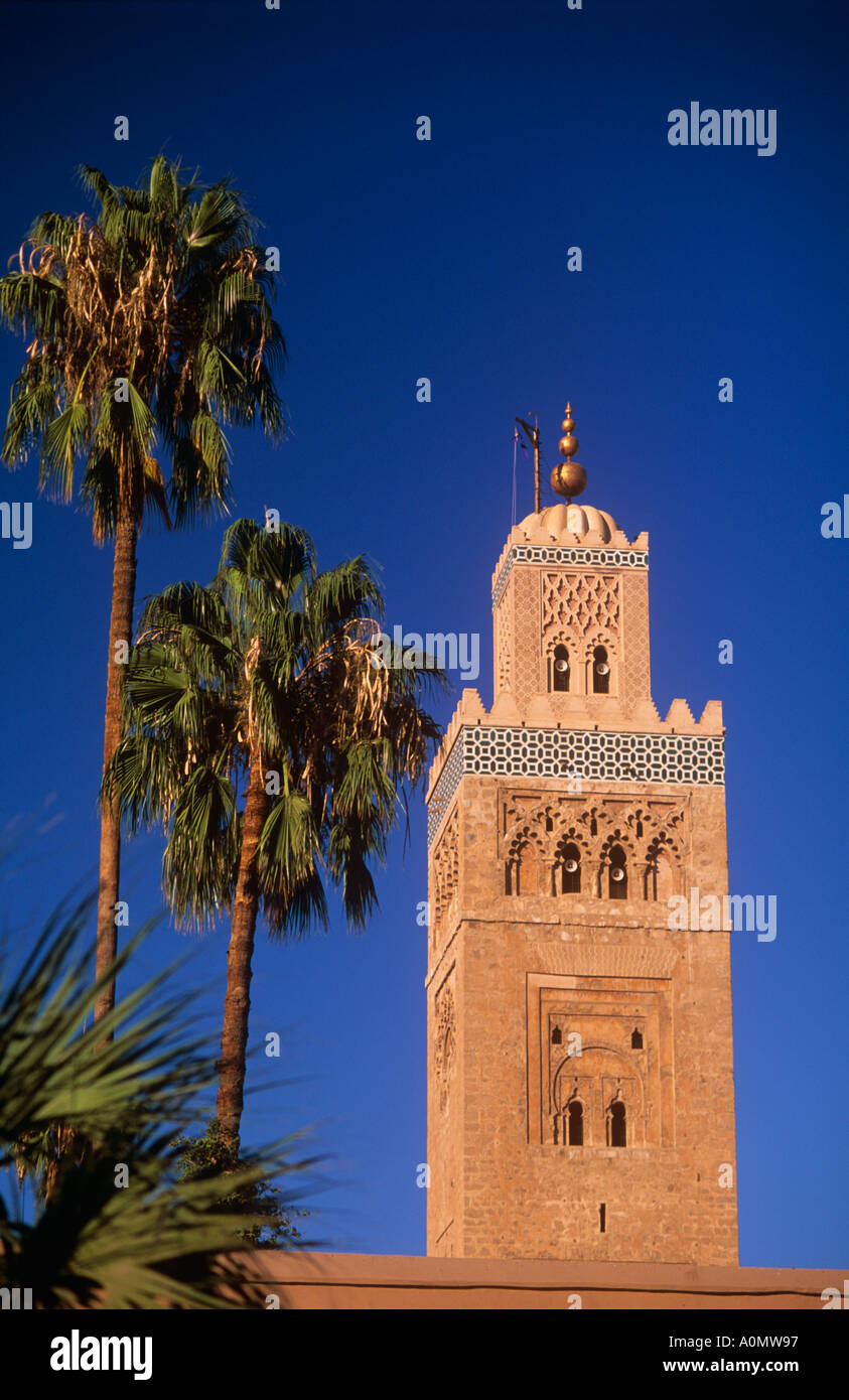 Mosquée Koutoubia Maroc Marrakech Banque D'Images