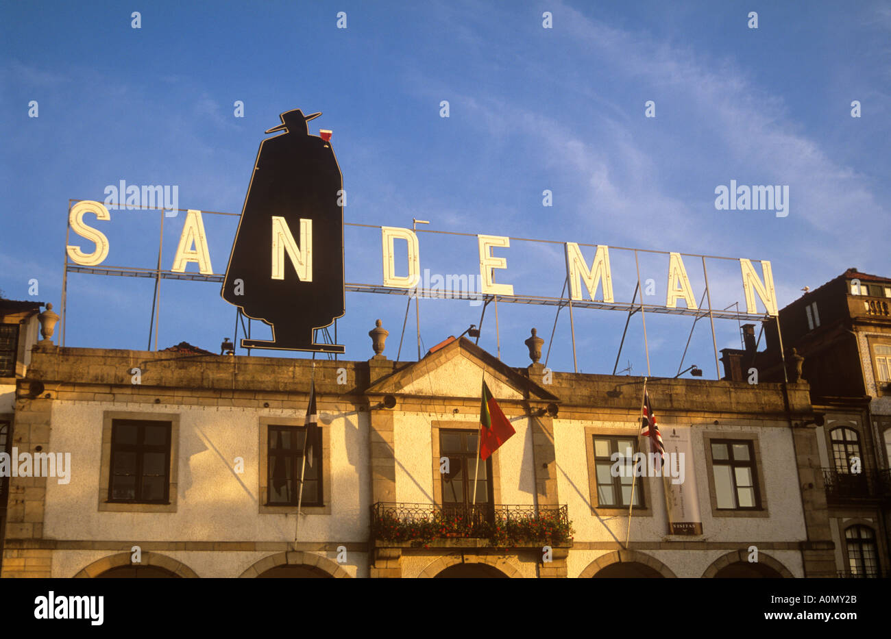 Port Sandeman Lodge et signer Vila Nova de Gaia Porto Portugal Banque D'Images