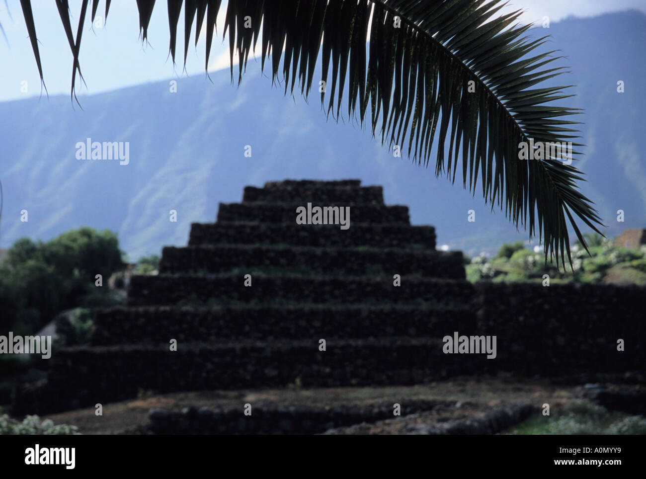 Le Parc Ethnographique Güimar pyramides en Tenerife Espagne Banque D'Images