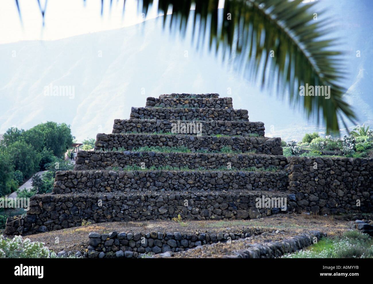 Le Parc Ethnographique Güimar pyramides en Tenerife Espagne Banque D'Images