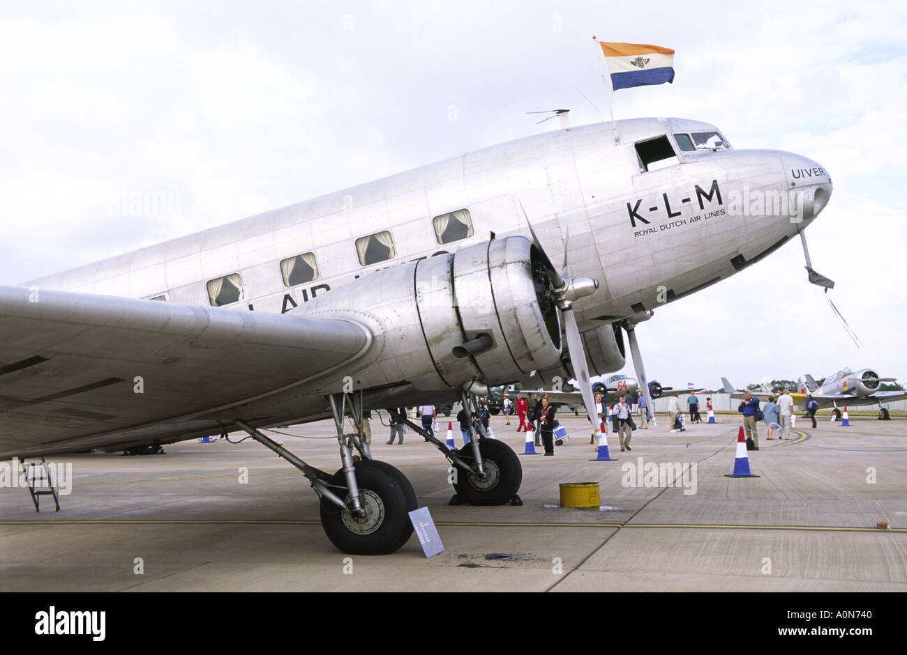 Douglas DC-2 aux couleurs de KLM à Fairford RIAT Banque D'Images