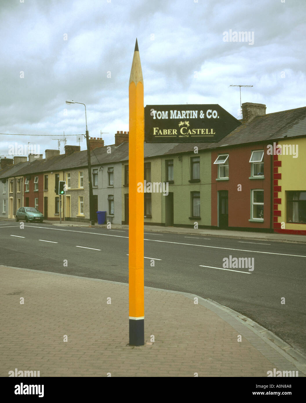 Eire Co Waterford Fermoy Faber Castell crayon panneau Banque D'Images