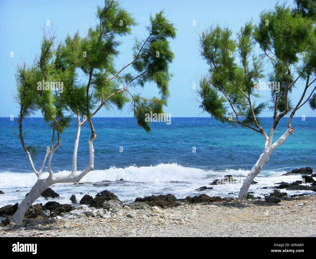 PARALIA MILATOU Grèce Crète Milatos Plage Milatus KRETA Griechenland CRETIAN Banque D'Images