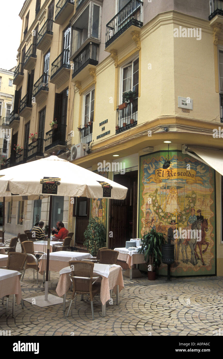 Le Corner Cafe Malaga Banque D'Images