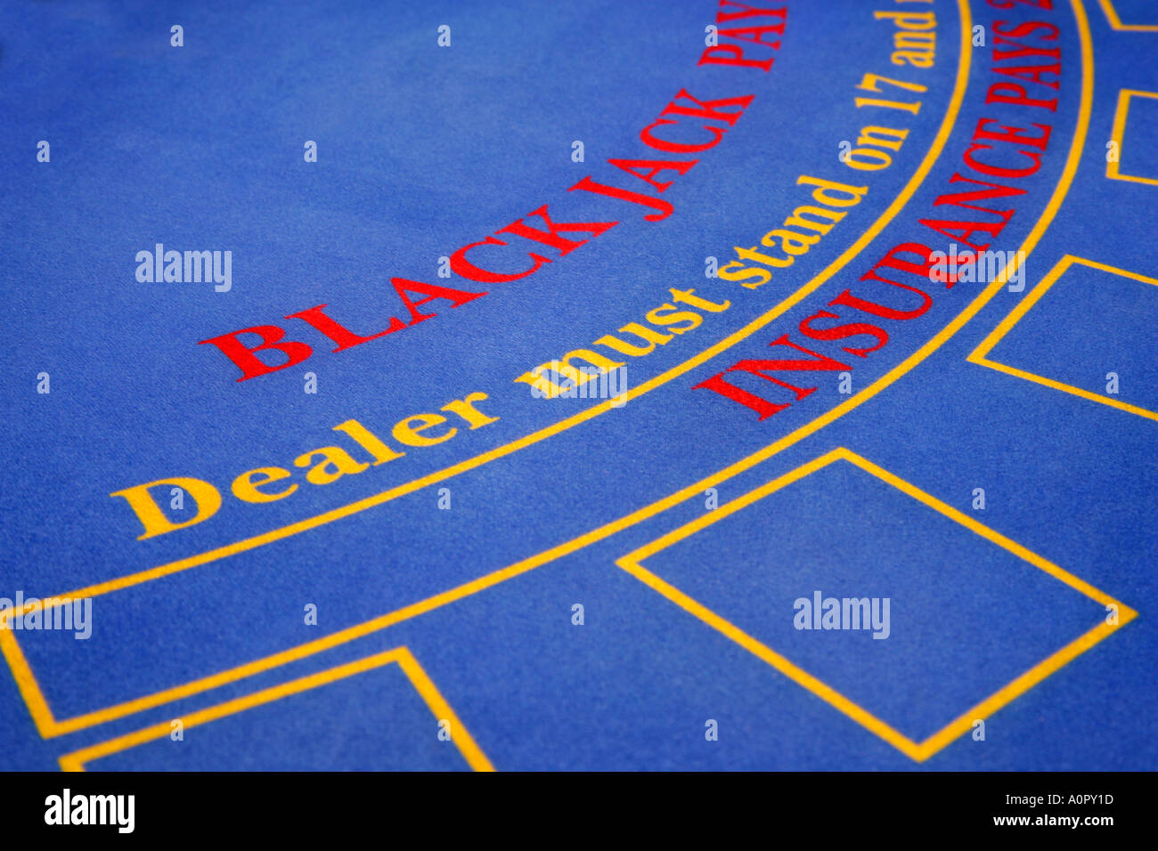 Table de Blackjack Close Up Banque D'Images