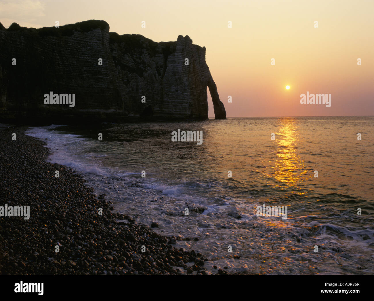 Etretat Falaise d'Aval Cote d Albatre Seine Maritime Haute Normandie Normandie France Europe Banque D'Images