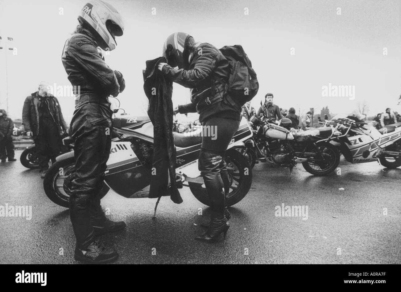 Démo de groupe Action moto Newbury Banque D'Images