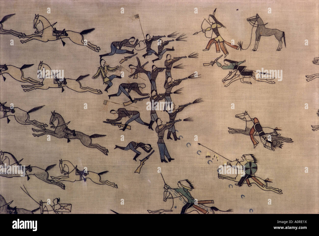 Bataille de Little Big Horn par White Bird un Cheyenne du Nord qui était là de fers États-Unis d'Amérique Amérique du Nord Banque D'Images Bataille de Little Big Horn par White Bird un Cheyenne du Nord qui était là de fers États-Unis d'Amérique Amérique du Nord Banque D'Images