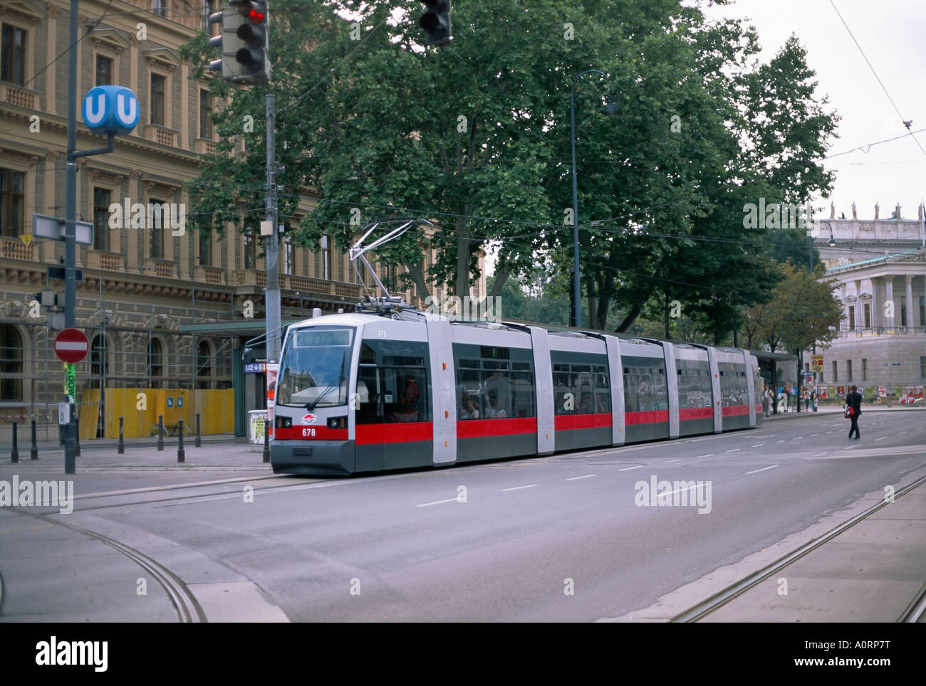 Nouveau style tramway sur Ring Vienne Autriche Europe Banque D'Images