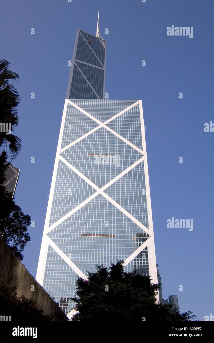 Dh Banque de Chine CENTRE DE HONG KONG gratte-ciel tour de verre d'entreprise de construction de nouveaux bâtiments d'architecture Asie Banque D'Images