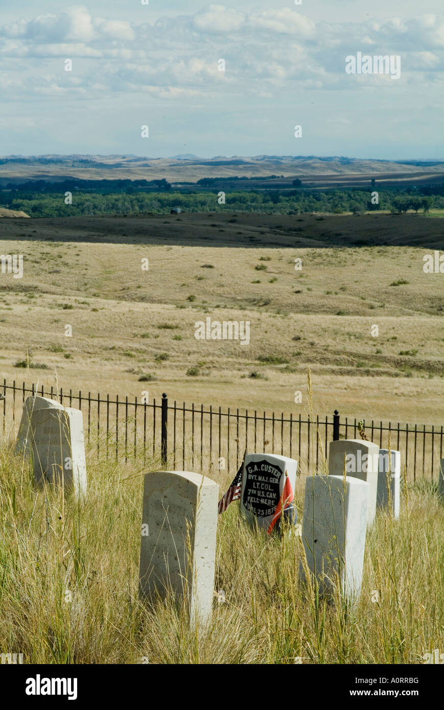 Site de massacre y compris où Custer est tombé Little Big Horn Montana États-Unis d'Amérique Amérique du Nord Banque D'Images Site de massacre y compris où Custer est tombé Little Big Horn Montana États-Unis d'Amérique Amérique du Nord Banque D'Images