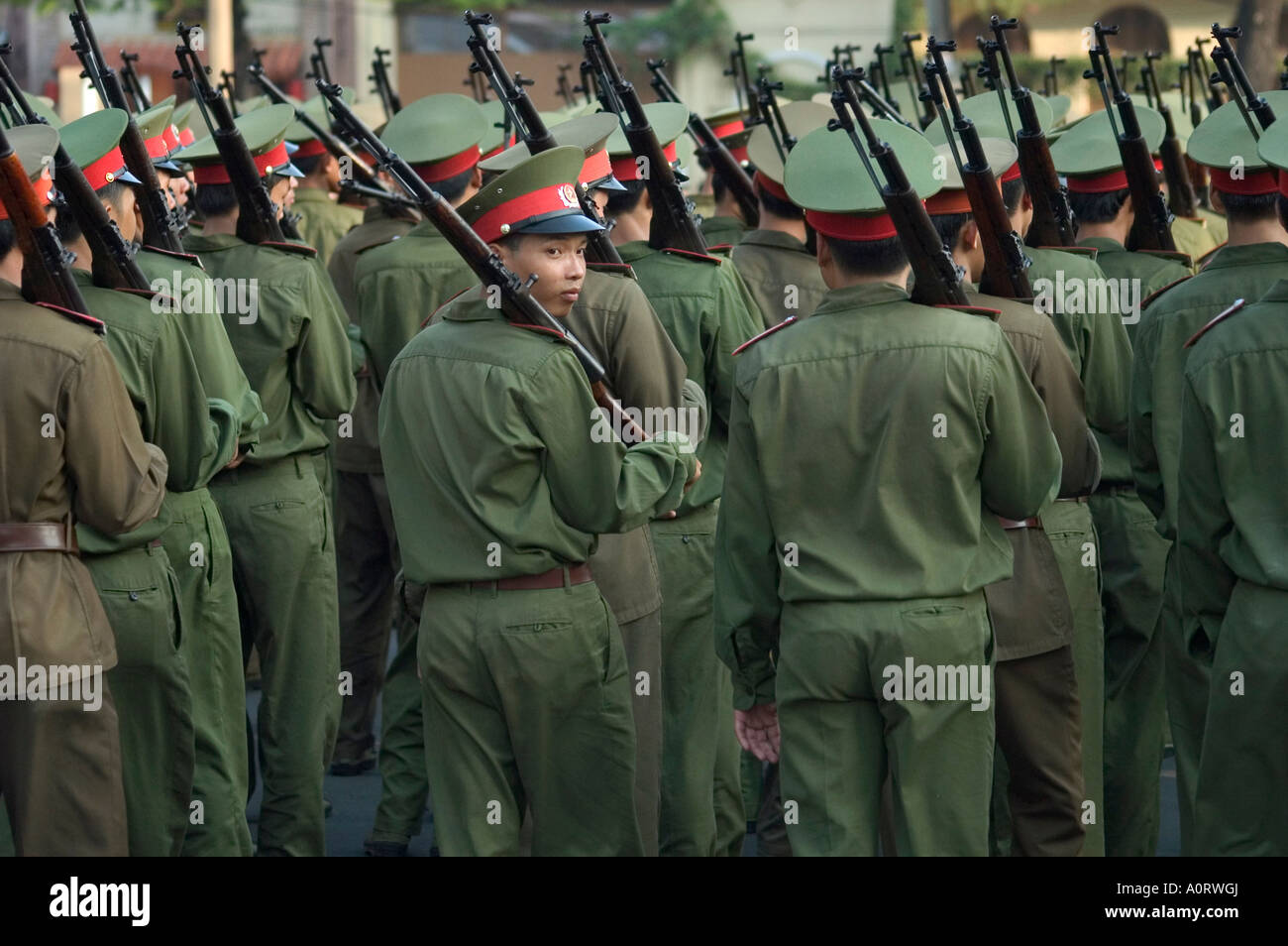 Parade militaire Ho Chi Minh City Saigon Vietnam Asie Asie du sud-est Banque D'Images