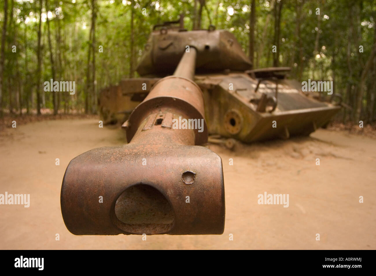 Char américain Tunnels Cu Chi, Vietnam du sud Asie Asie du sud-est Banque D'Images