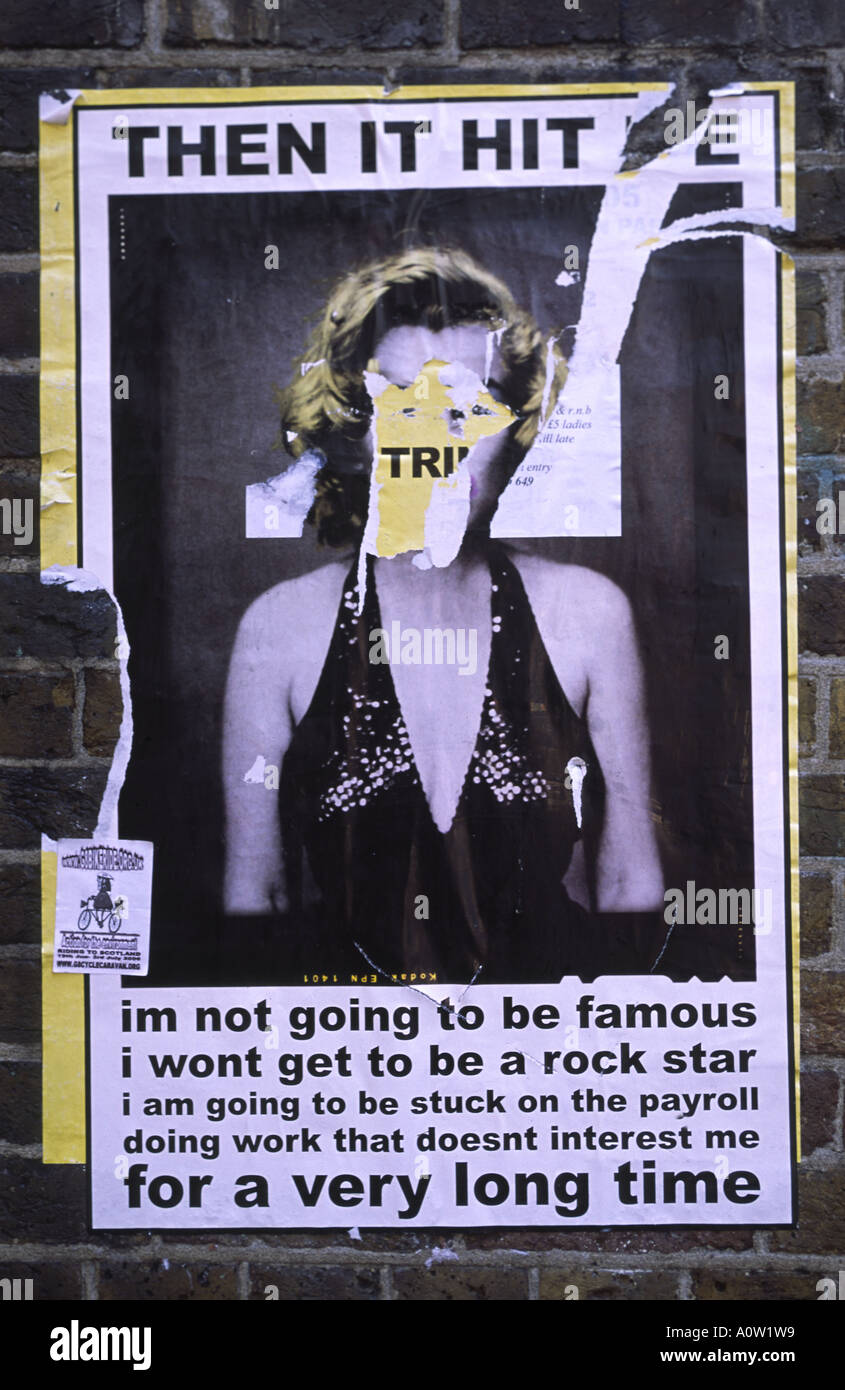 L'affiche de la rue Portobello Road London England Banque D'Images