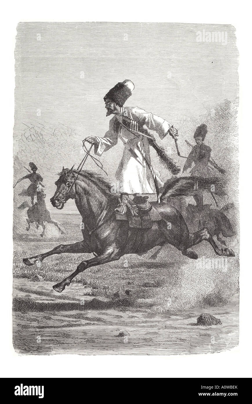 Soldat En Aluminium Paris-Alu - Cavalier Cosaque Russe Première Guerre Mondiale - Hauteur 9cm - Occasion