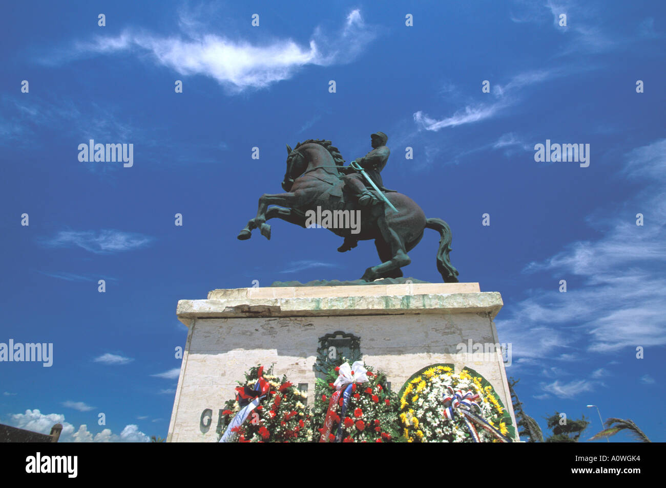 République dominicaine Puerto Plata général Gregorio Luperon statue Banque D'Images