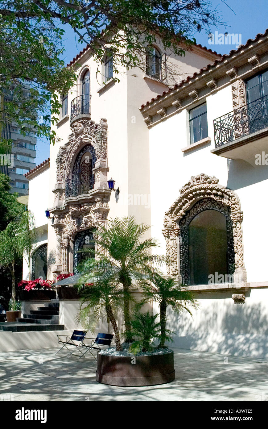 Déco orné édifice gothique de la ville de Mexico Banque D'Images