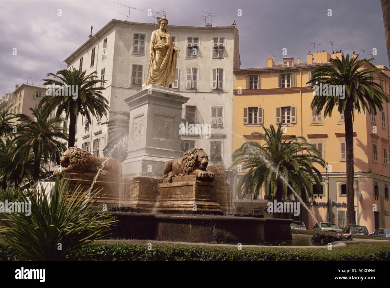 Statue de Napoléon en tant que Premier Consul Place Foch Ajaccio Corse France Europe Banque D'Images