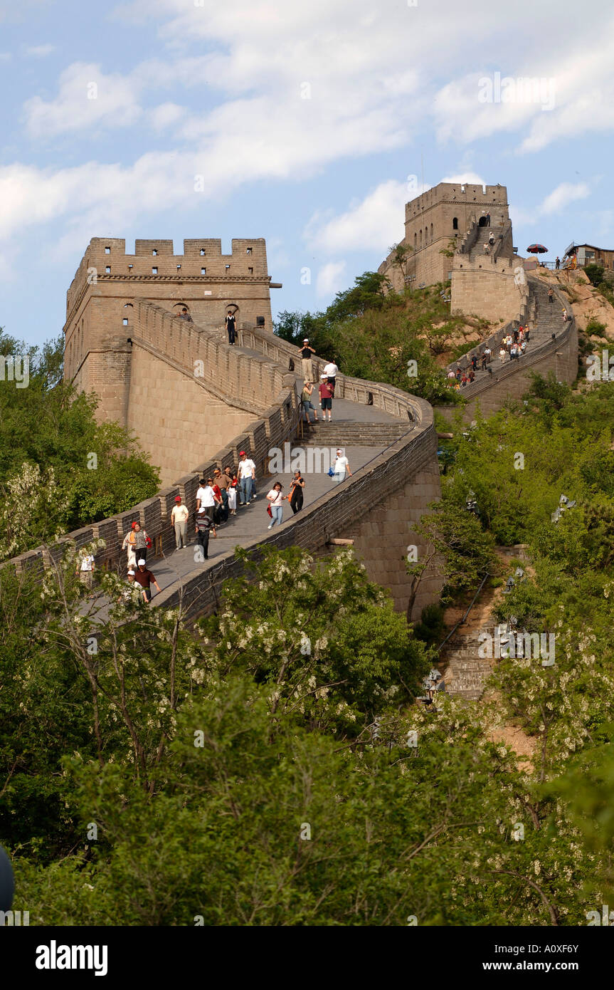 La Grande Muraille de Chine près de Badaling, Chine Banque D'Images