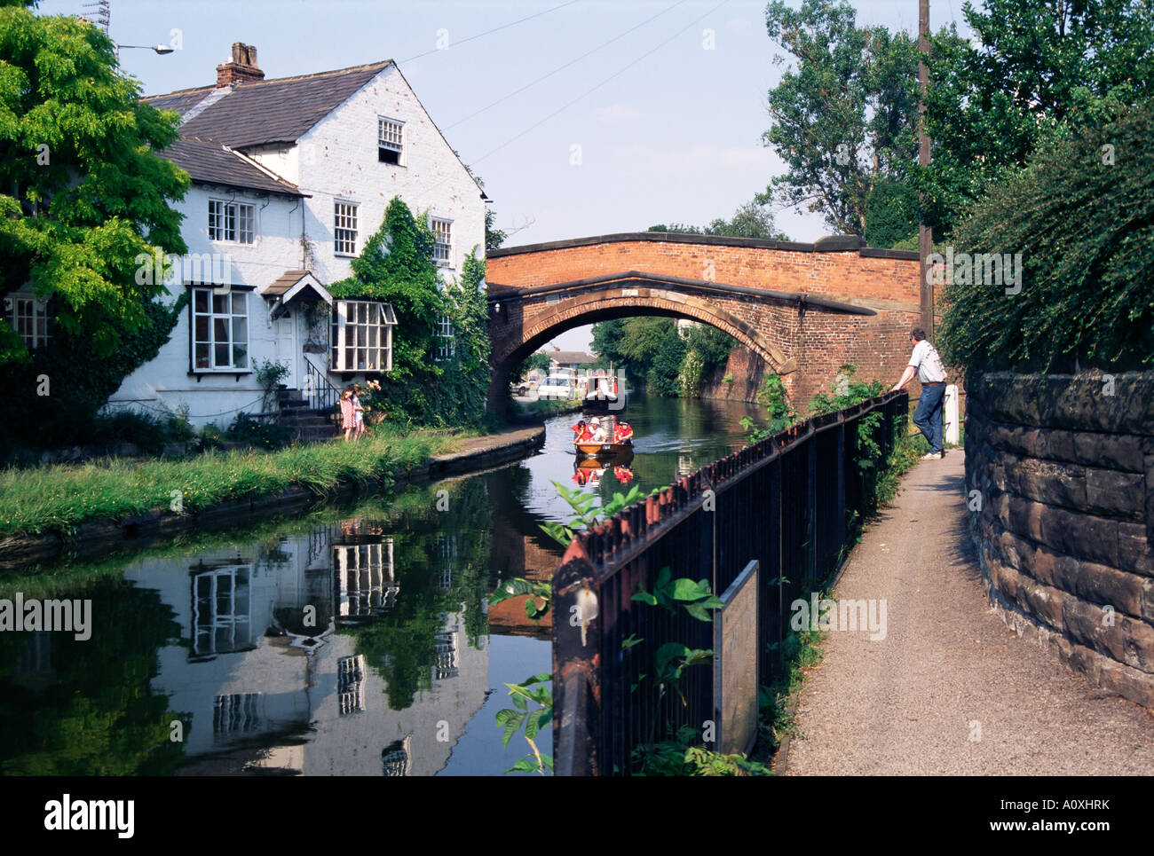 Canal de Bridgewater achevé en 1767 Lymm Cheshire England Royaume-Uni Europe Banque D'Images